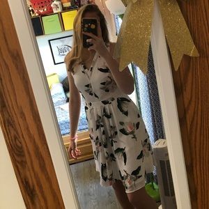Banana Republic White Floral Cocktail Dress